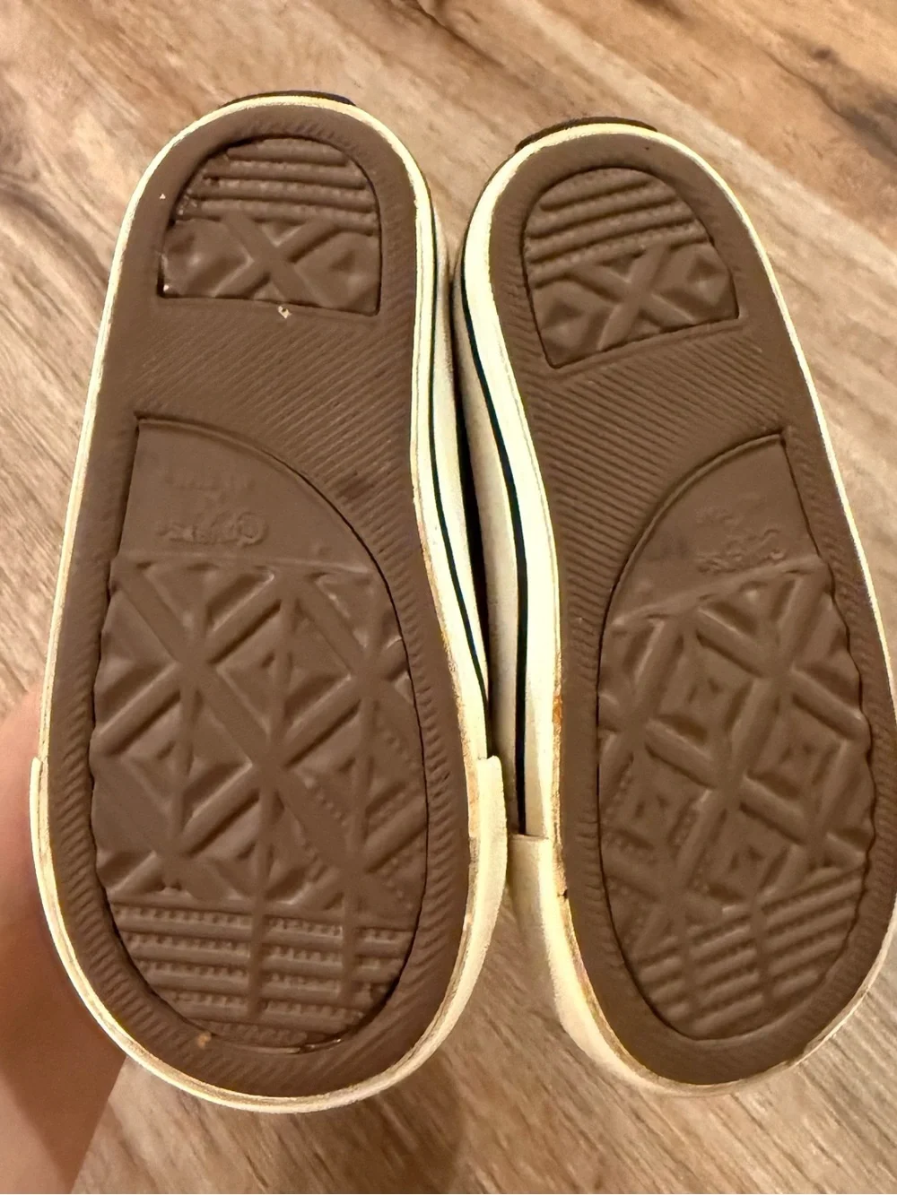 Converse All Star High Top Sneakers Toddler Sz 7 Tan Brown Leather No Tie